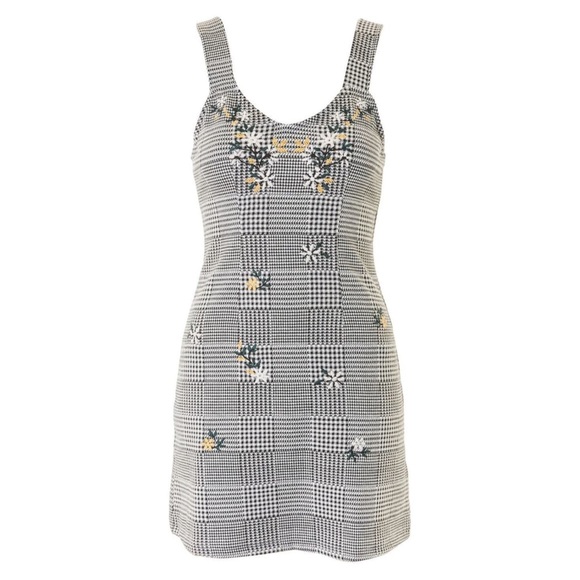 topshop gingham pinafore dress
